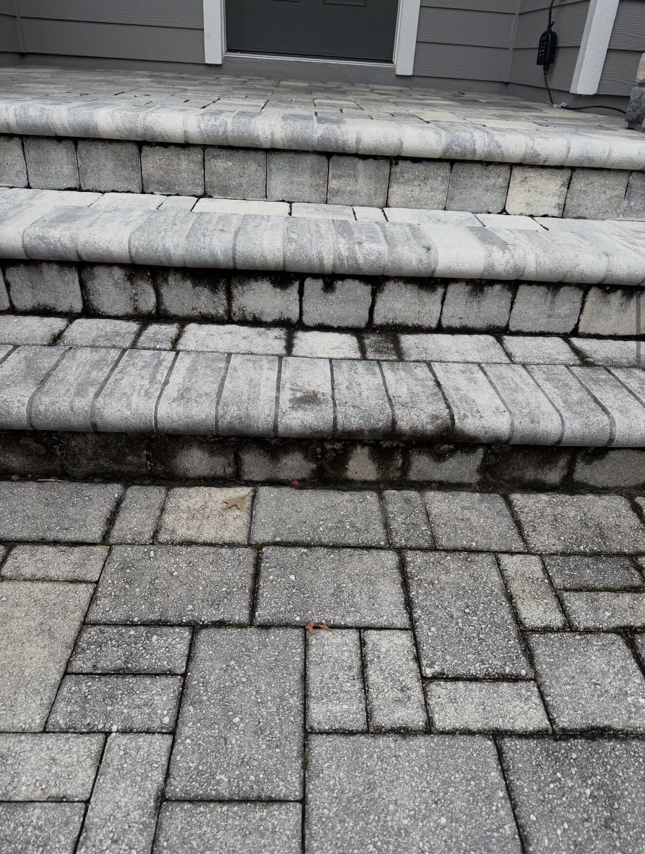 Paver Steps Pressure Wash — before